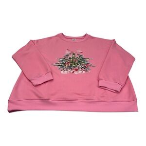 NWOT Large Festive Pink Sweatshirt